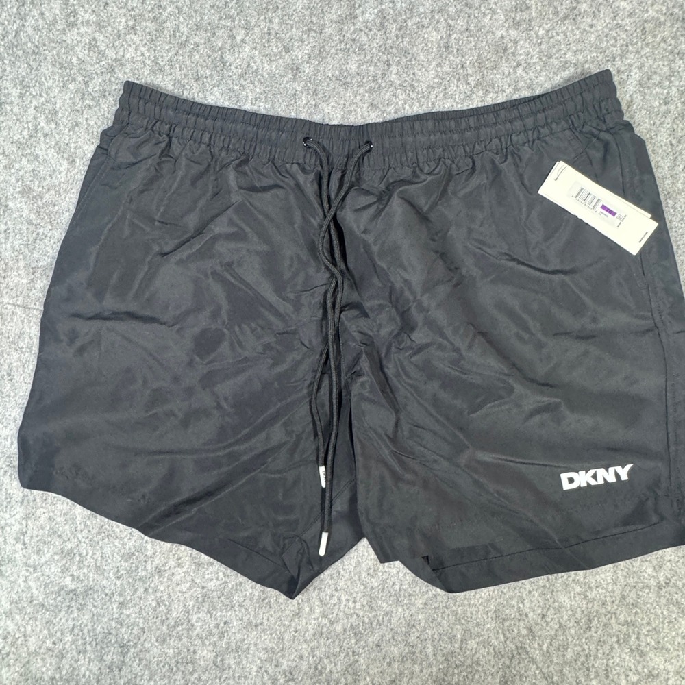 DKNY Mens Black Repreve Recycled Swim Trunks UPF 40+ Quick Dry XXL D840N092